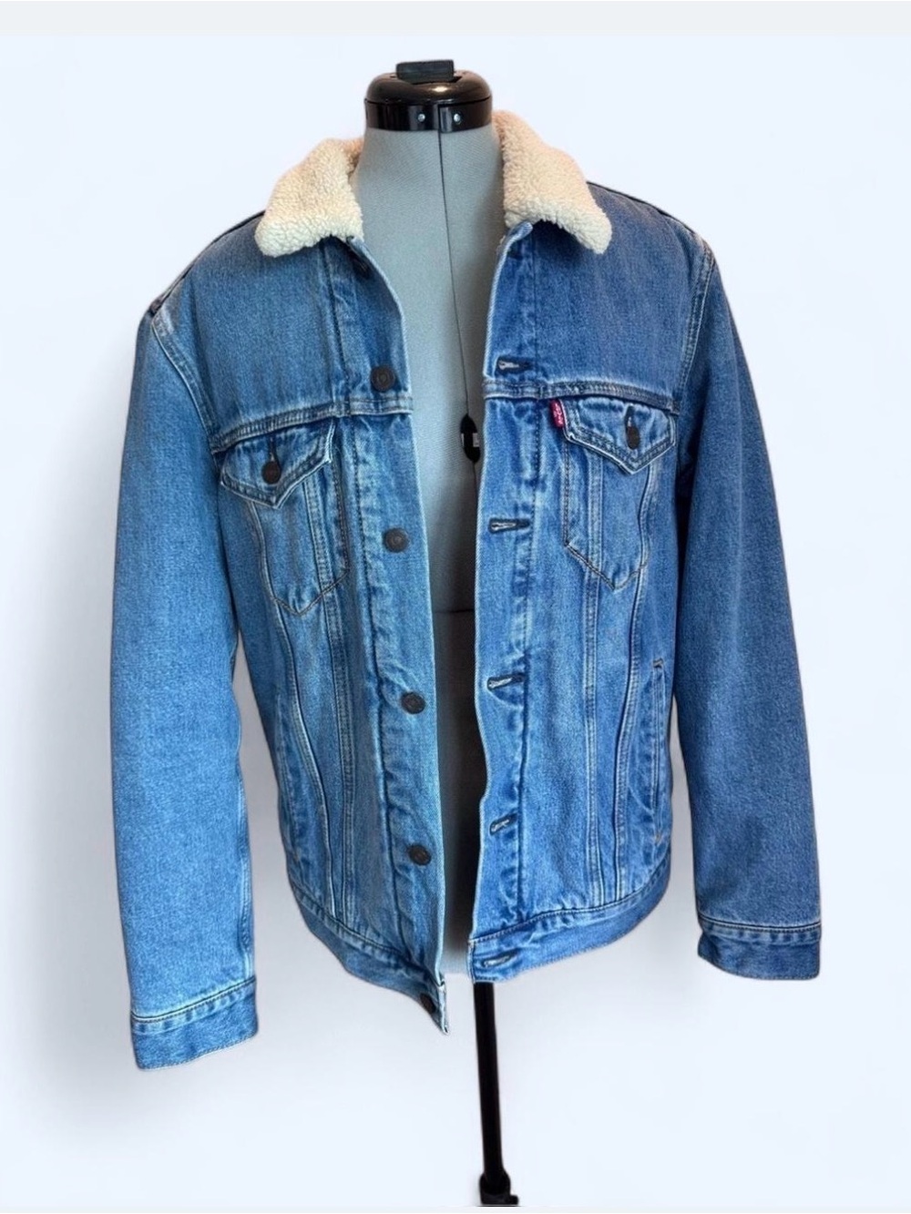 Levi's Blue Denim with Cream Sherpa Jacket
